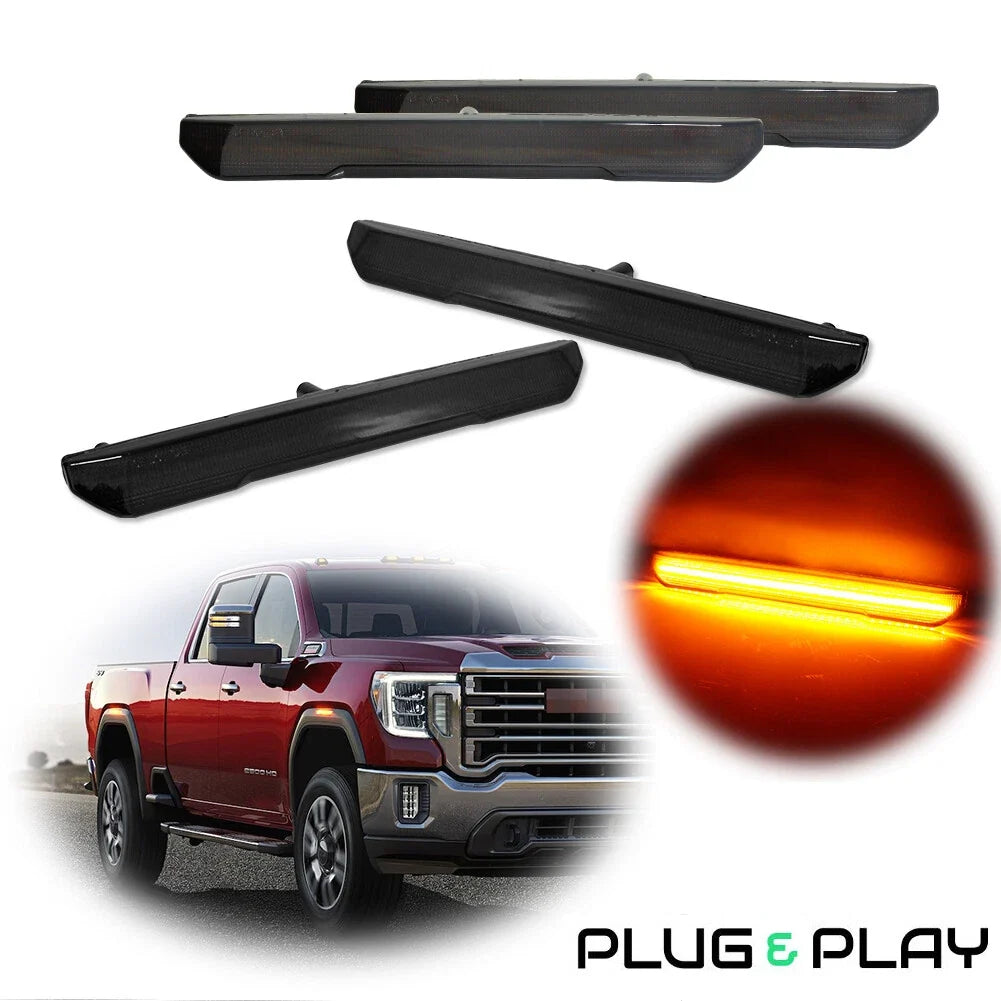 Amber LED Fender Side Marker Lights for GMC Sierra 2500 3500 Denali AT4