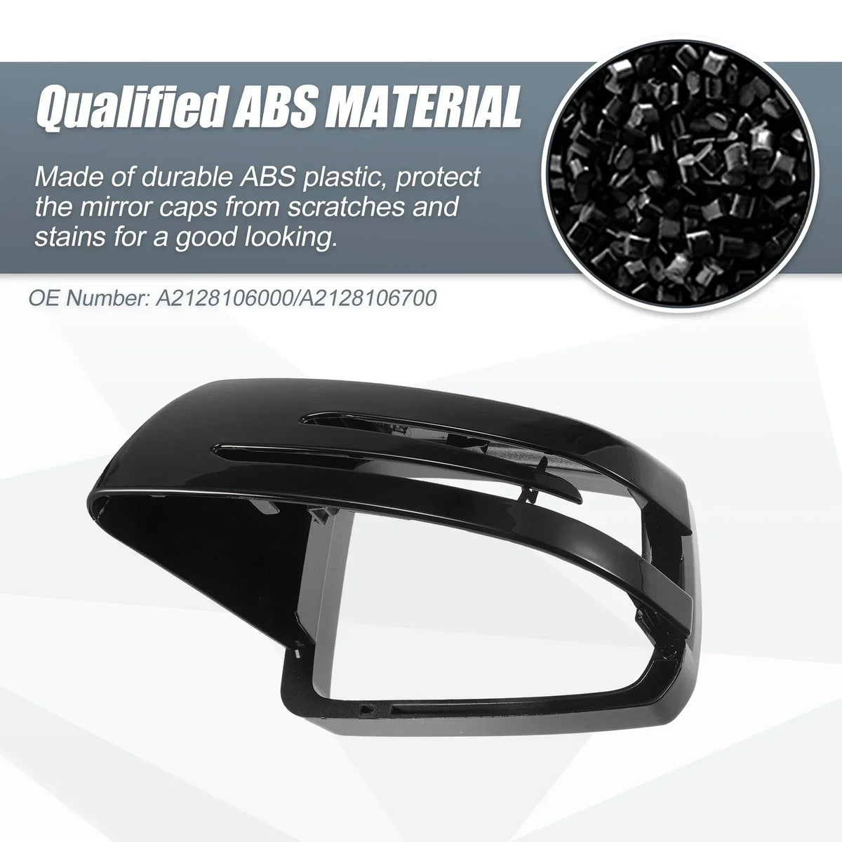 Glossy Black Rearview Mirror Cap for Mercedes Benz A Class B Class 2013-2023