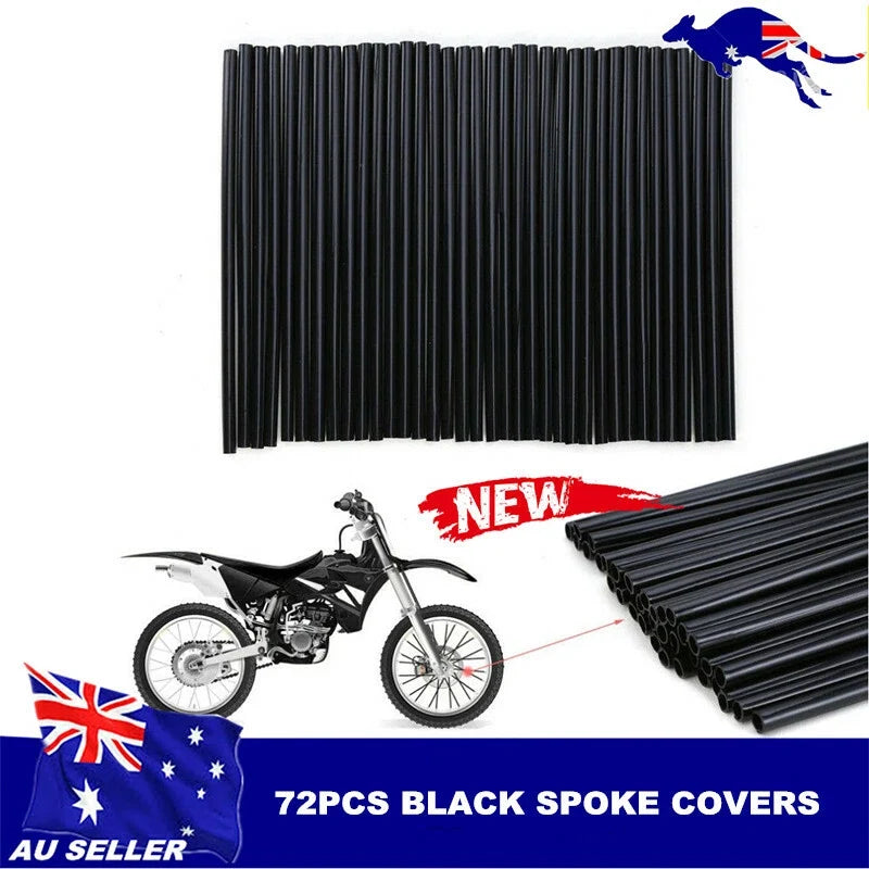 Black Spoke Wraps Set of 72 for BMX Mountain Bike