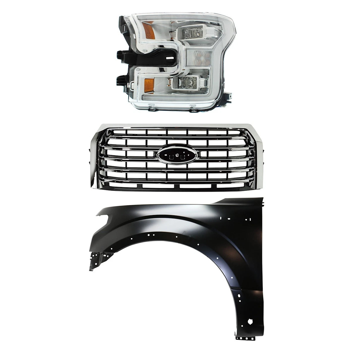 Headlight Kit for Ford F-150 (2015–2017) Driver Side Assembly LED CAPA