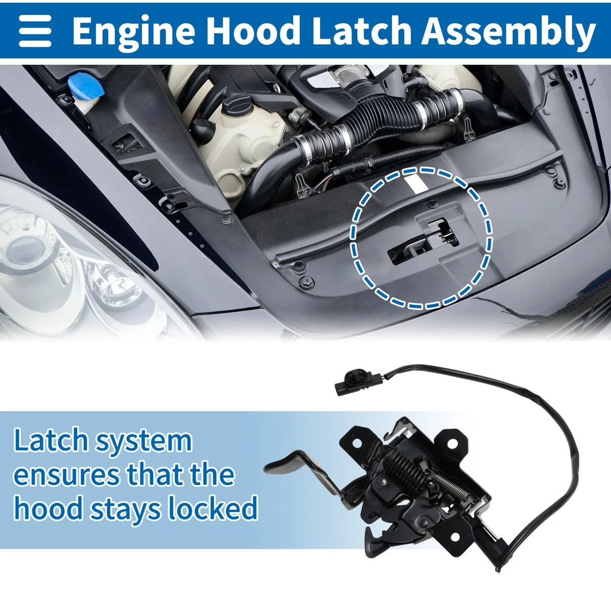 Hood Latch Assembly for Kia Soul (2020–2023) No. 81130K0000 1 Pc