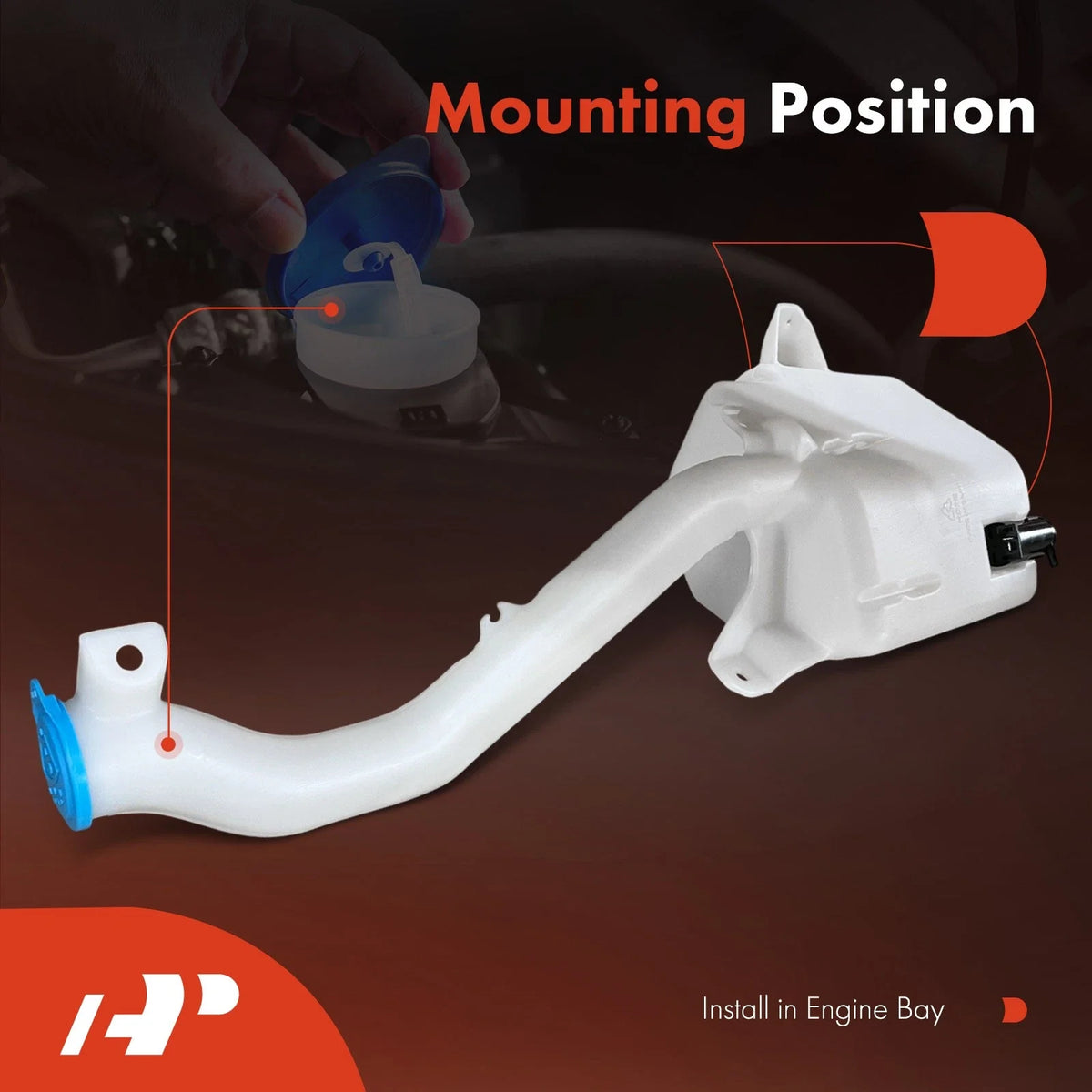 Windshield Washer Reservoir with Pump & Cap for Element (2003-2011)