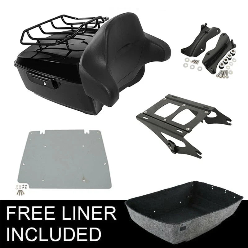 Trunk Rack Mount Plate with Backrest for Harley Touring 2014-2026