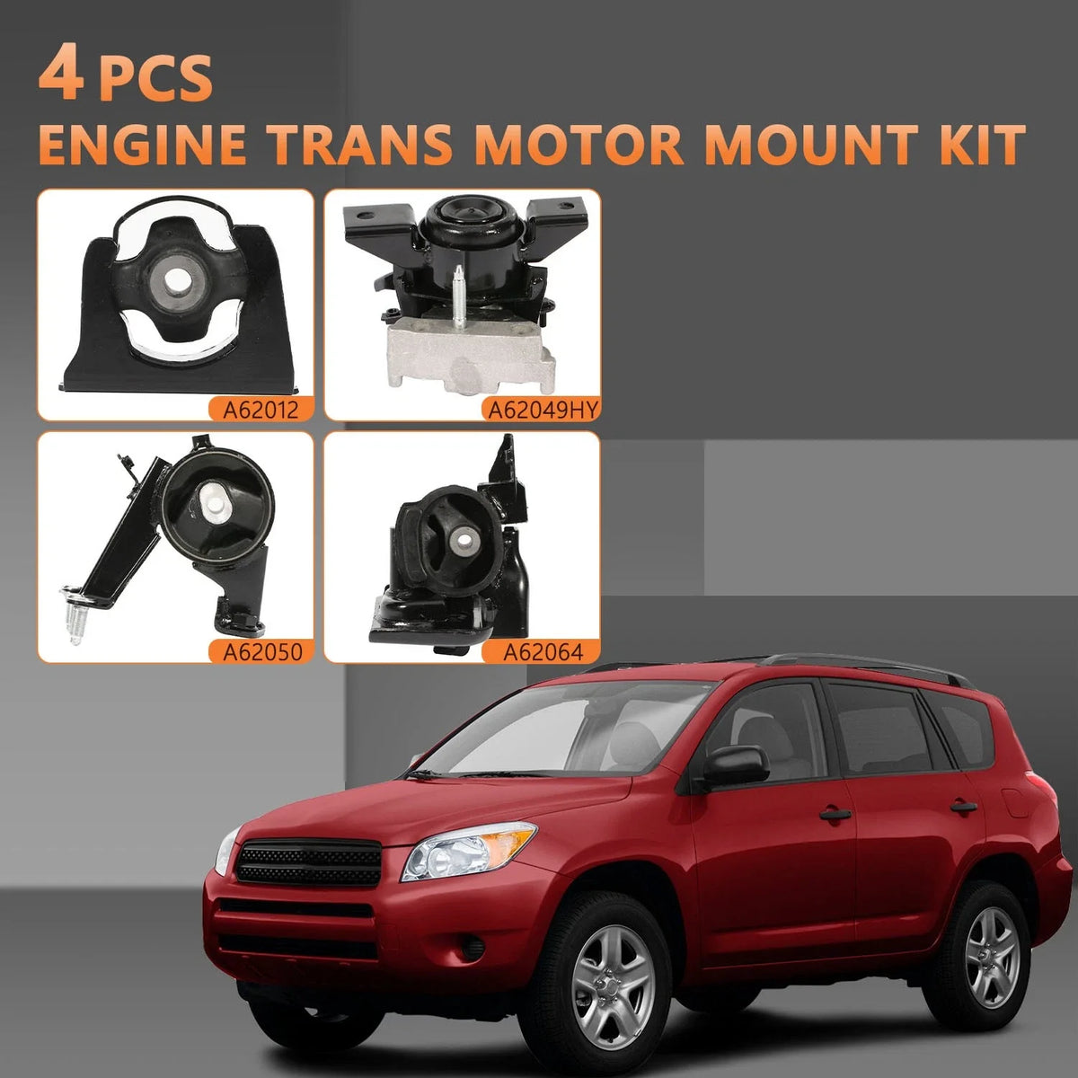 Set of 4 Engine Motor & Transmission Mounts for A62012 A62083HY A62046 A62064