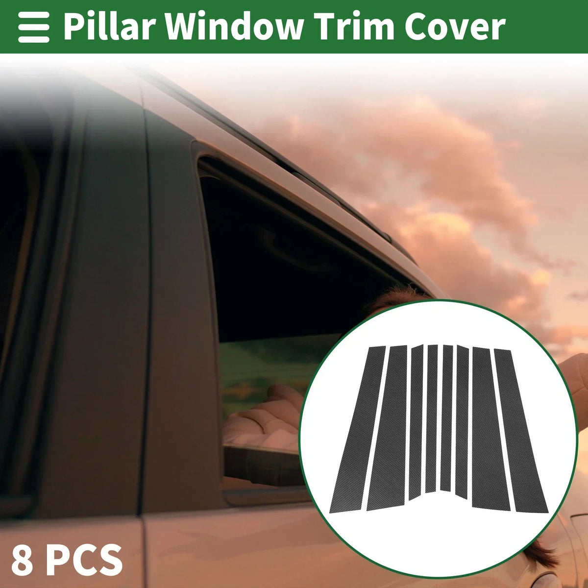 8x Door Window Trim Pillars in Carbon Fiber for BMW X5 2014-2018