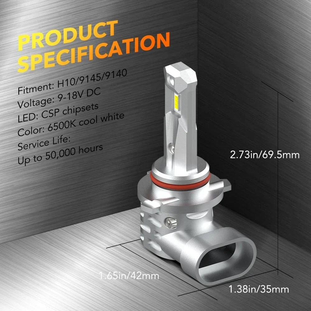 2X H10 9140 9145 LED Fog Light Bulbs 6500K for Ford