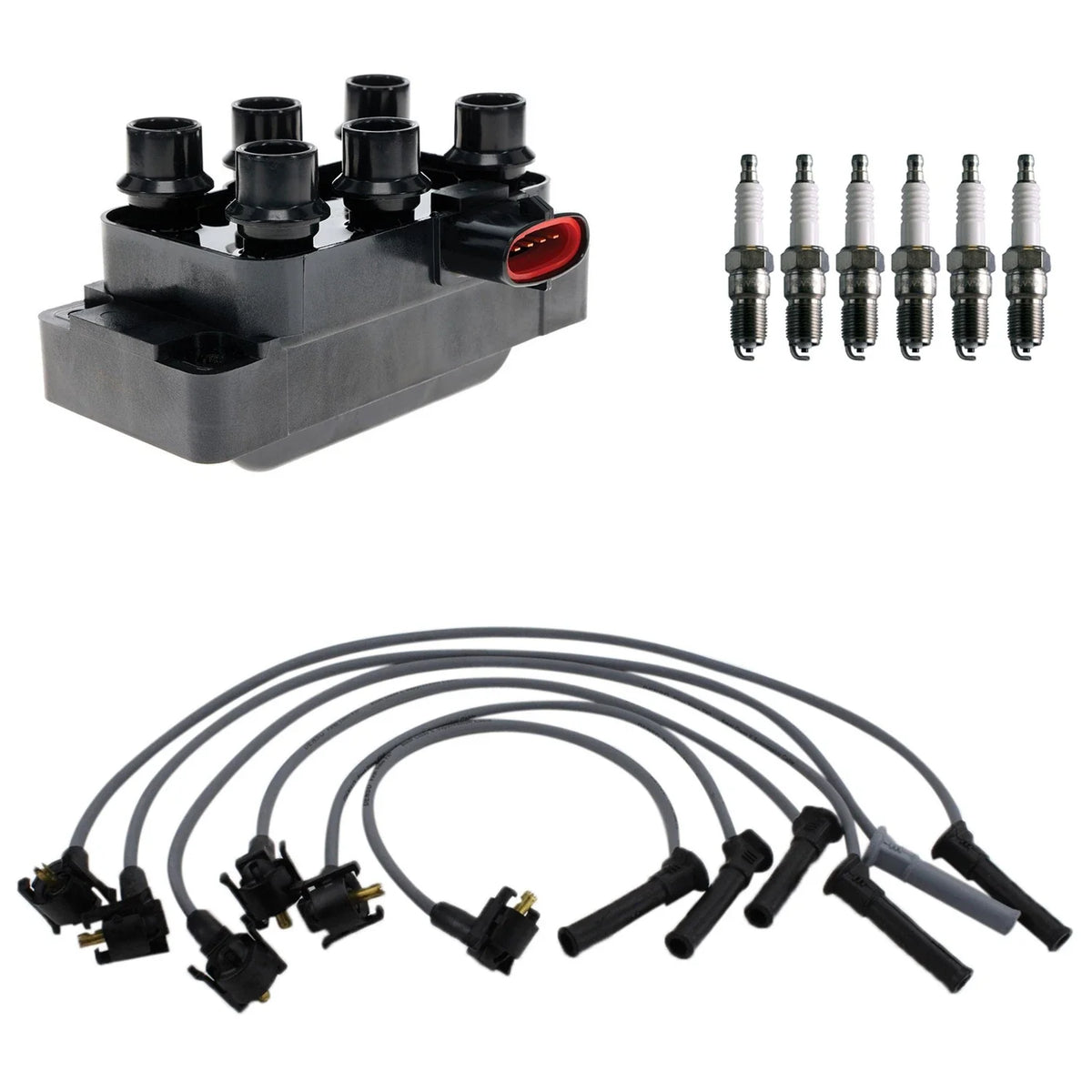 Ignition Coil & Denso 6 U-Groove Spark Plug Wire Set for Explorer (1991–2001)