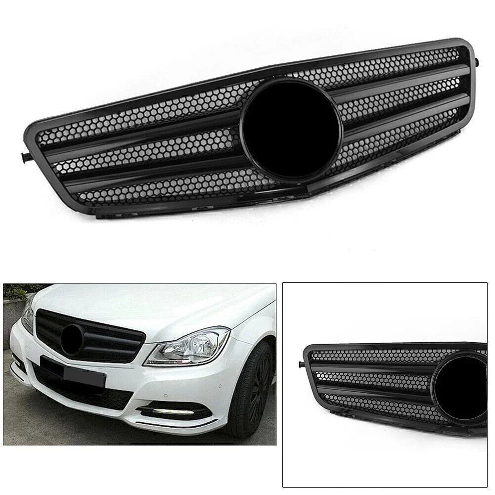 Honeycombe Mesh Bumper Grille for Mercedes Benz C-Class 2007-2014 W204
