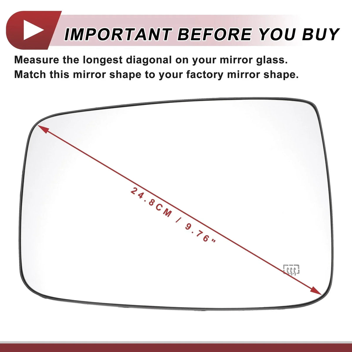 Driver Side Heated Mirror Glass for Dodge RAM 1500 2500