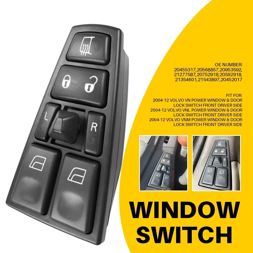 Power Window Switch for Volvo VN VNL VNM (2004–2012) 20455317 EV