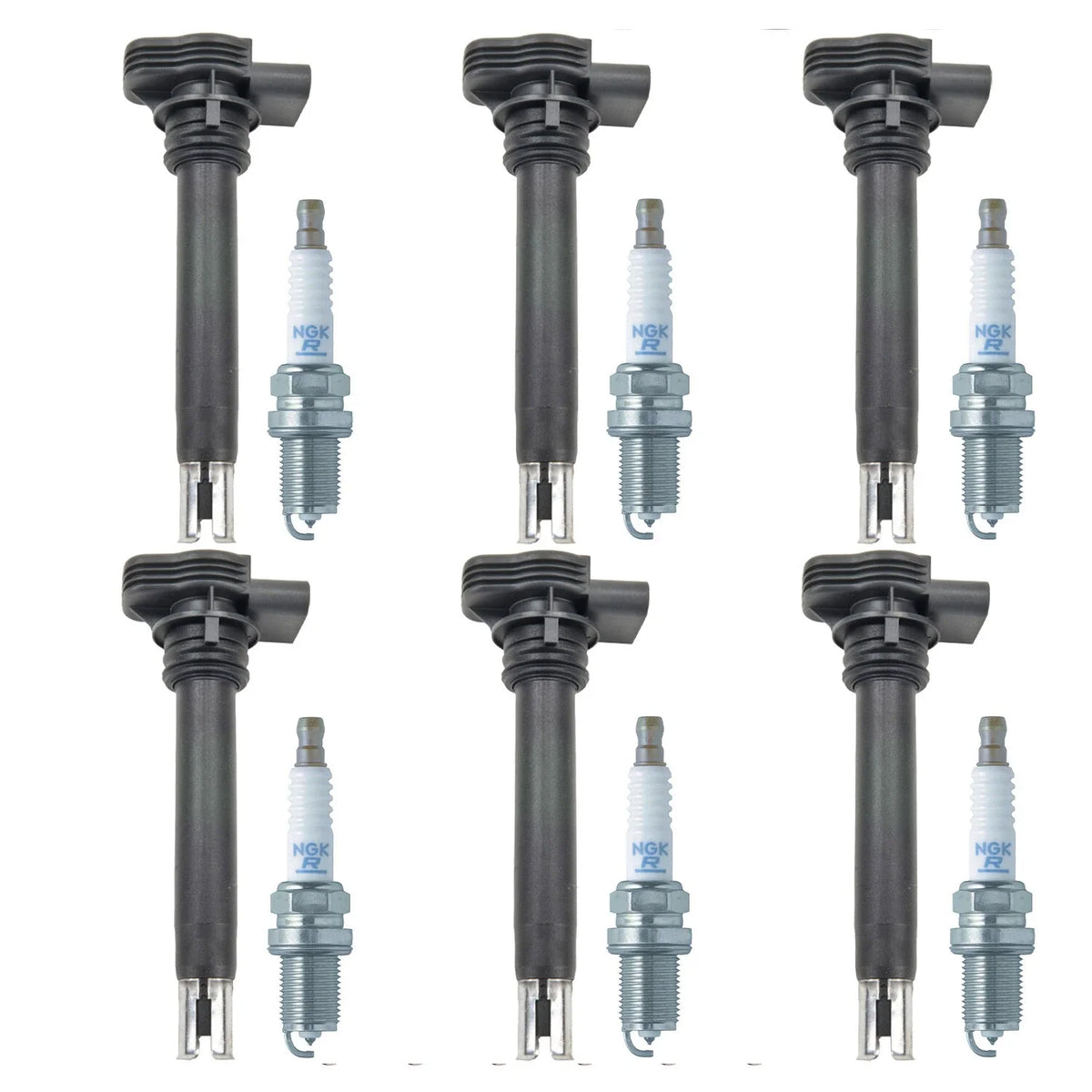 Set of 6 Ignition Coils & NGK G-Power Spark Plugs for NSX A6 Q5 E46 GS300