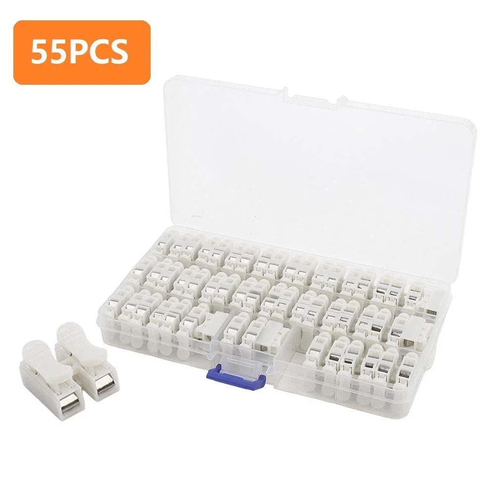 55PCS Quick Connect Electrical Wire Terminal Block Connector Set