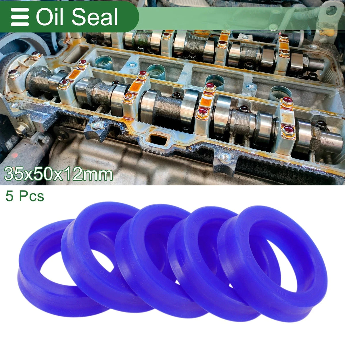 Set of 5 Oil Seal Rotary Shaft Seal 35x50x12mm High Pressure TPU