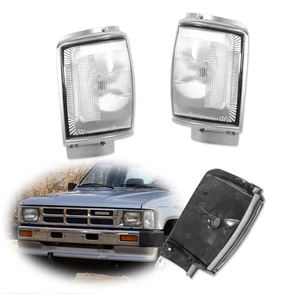 2X Clear Front Bumper Corner Lights for Toyota Pickup & 4Runner (1984–1986)