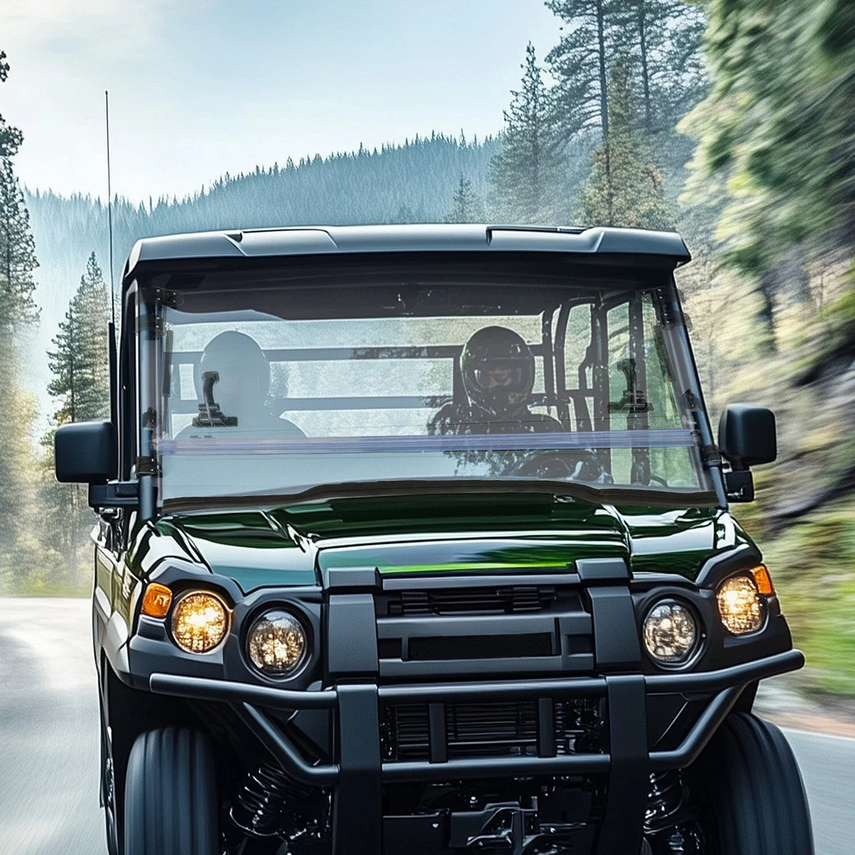 Scratch Resistant Windshield for Mule Pro FXT DXT DX 2015-2023 Flip Down
