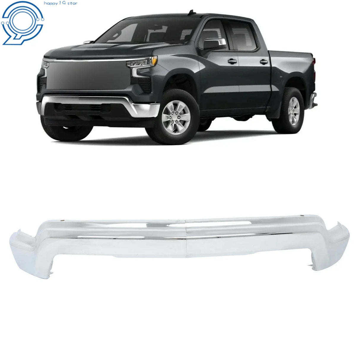 Chrome Steel Front Bumper for Chevy Silverado (2022–2024)