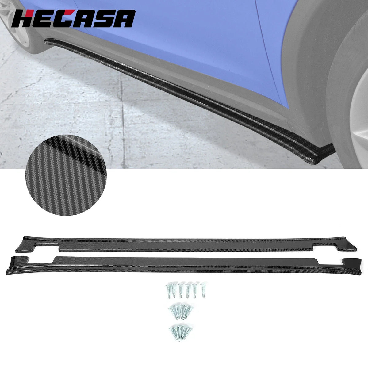 Carbon Fiber Style Side Skirt Diffusers for Model X (2016-2021)