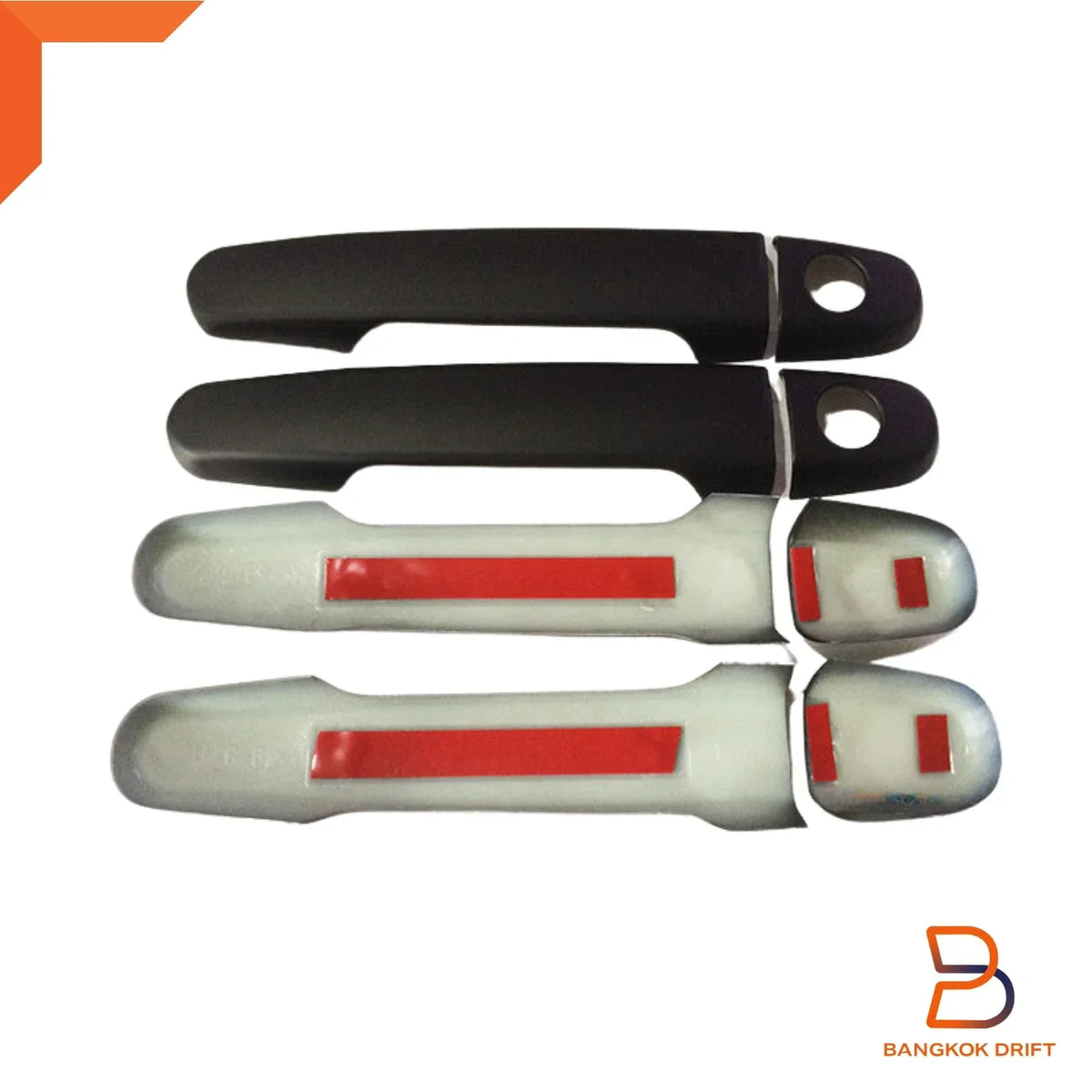 Matte Black Trim for 4 Door Handles on Toyota Hilux Vigo Fortuner (05-15)