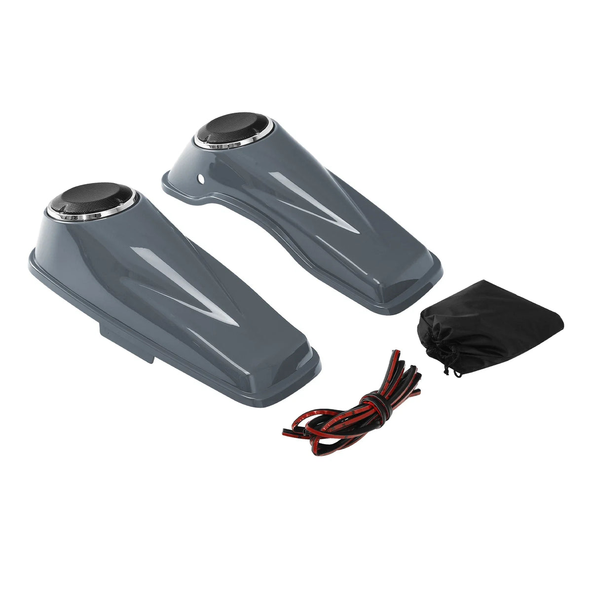 Hard Saddlebags Lids - 6.5" Speaker, Gunship Gray for Road Glide 2014-2024