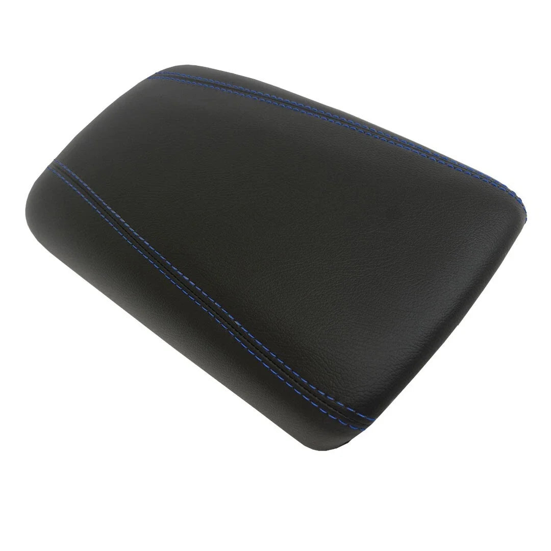 PVC Leather Console Armrest Cover for Chrysler 200 (2015–2018) Blue Stitch