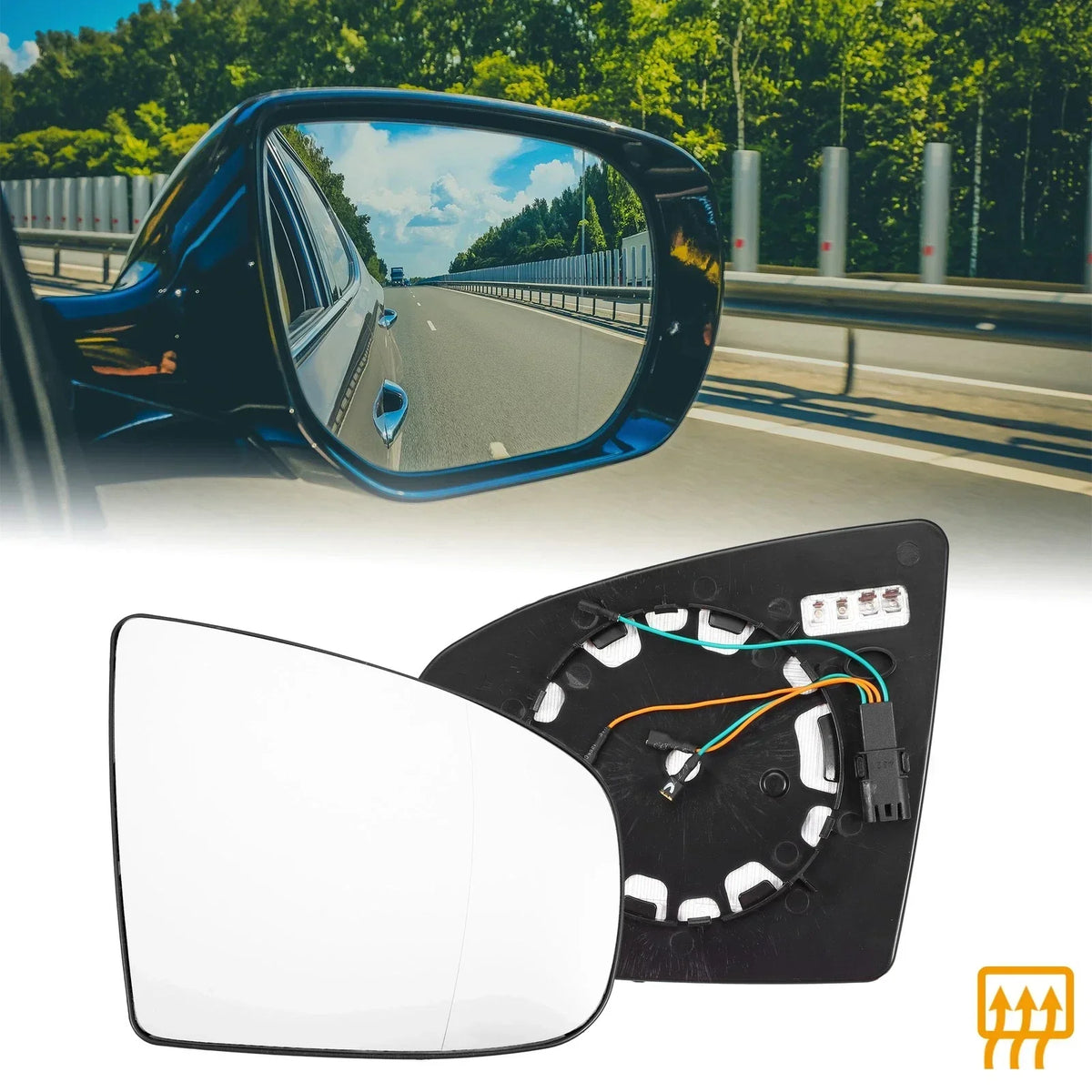 Heated Mirror Glass with Backing Plate for BMW X6 X5 Models