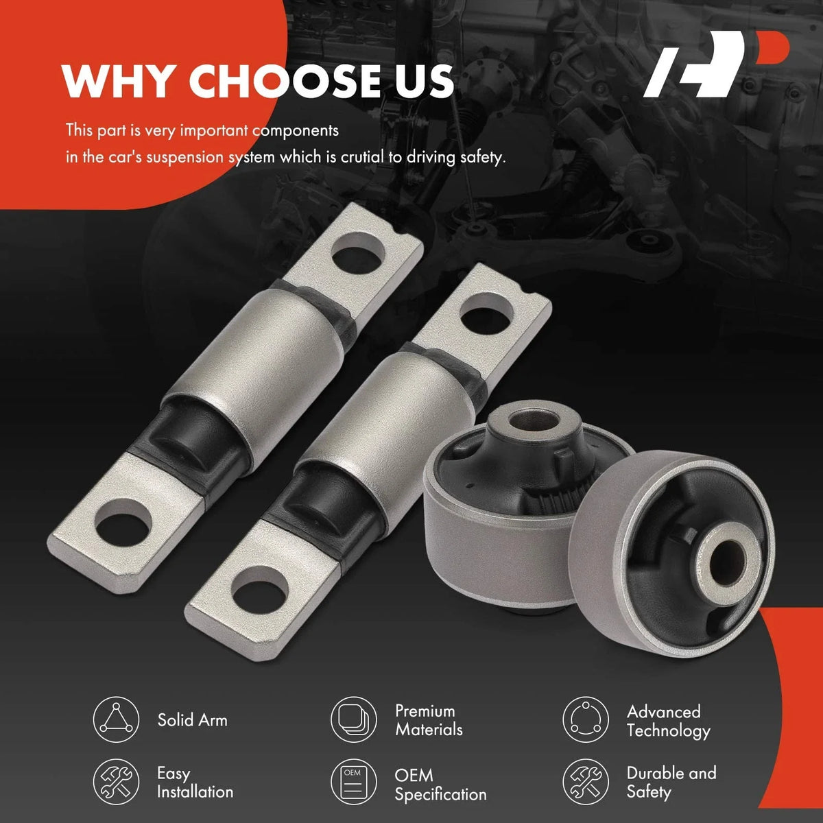 4-Piece Control Arm Bushings for Nissan Rogue 2014 to 2020