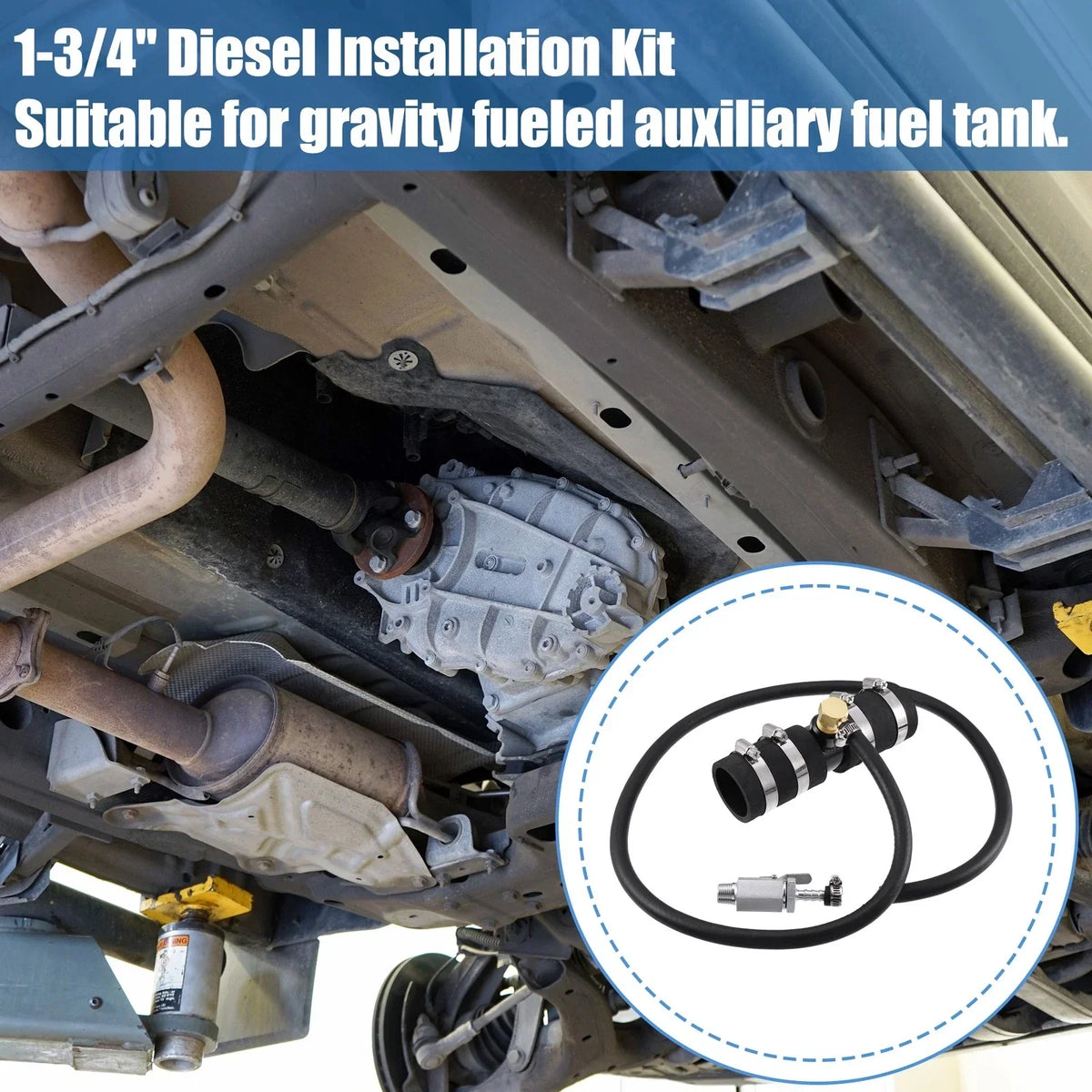 Auxiliary Fuel Tank Set with 1-3/4" Fill Line for Dodge Diesel Trucks