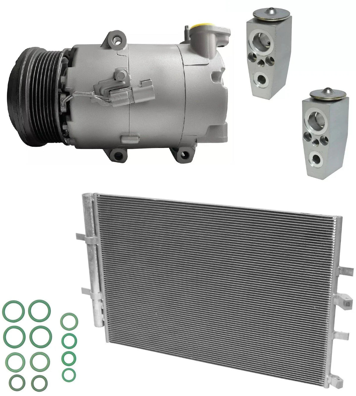 A/C Compressor Kit With Condenser for Ford Transit-350 HD 3.2L (2018–2018)