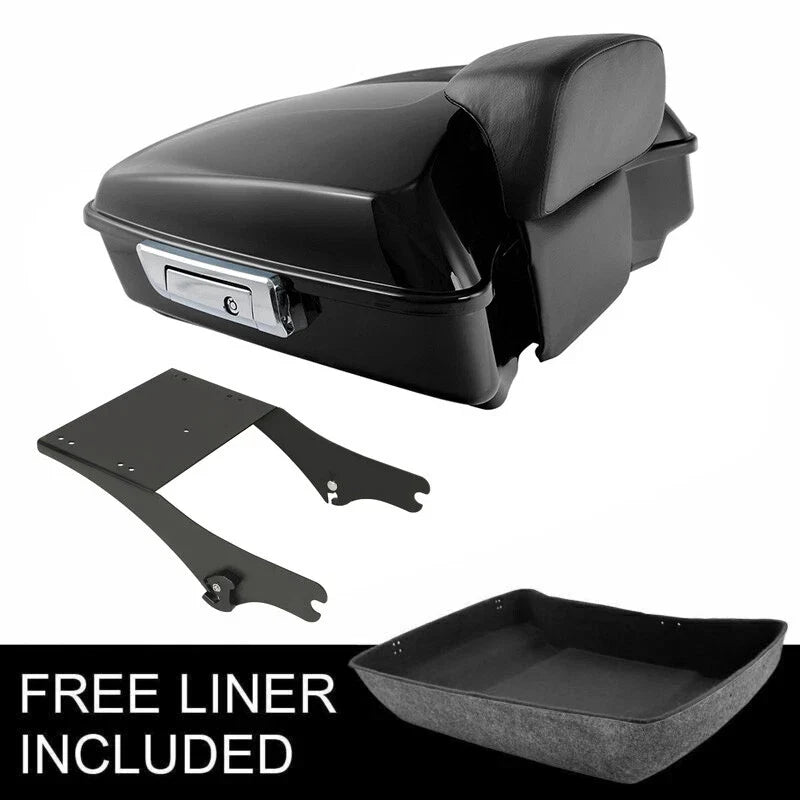 Chopped Trunk with Black Mount Rack for Touring Harley (1997–2008)