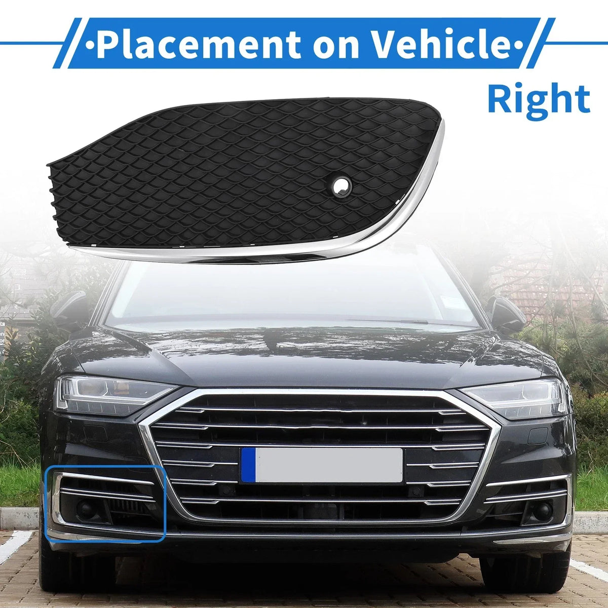 Right Front Fog Light Grill for Mercedes-Benz E-Class 2017-2023