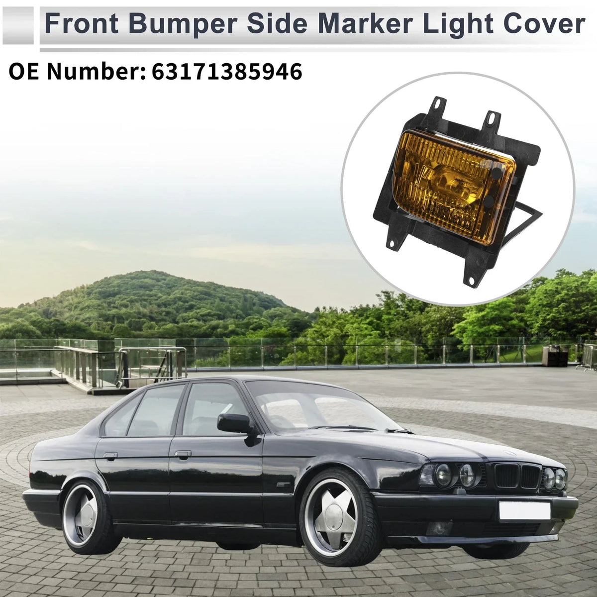 Front Right Side Marker Light Cover for BMW E30 Bumper 1982-1994