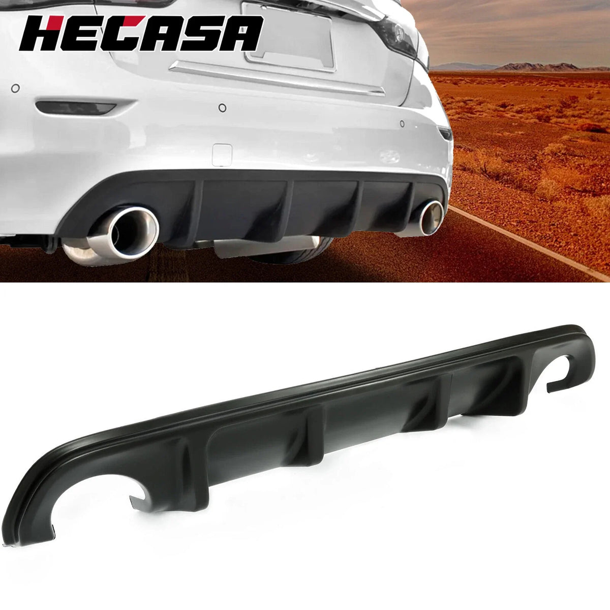Bumper Diffuser Lip Spoiler for Infiniti Q50 2014-2017 Rear