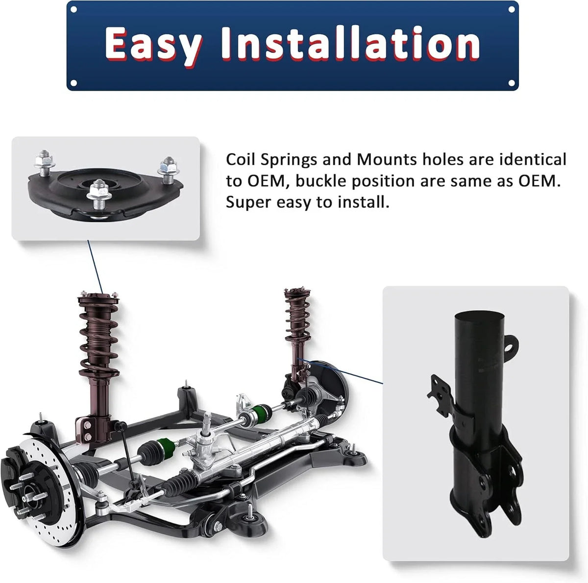Front Shock Absorbers and Struts Set for Toyota Camry (2012-2017)