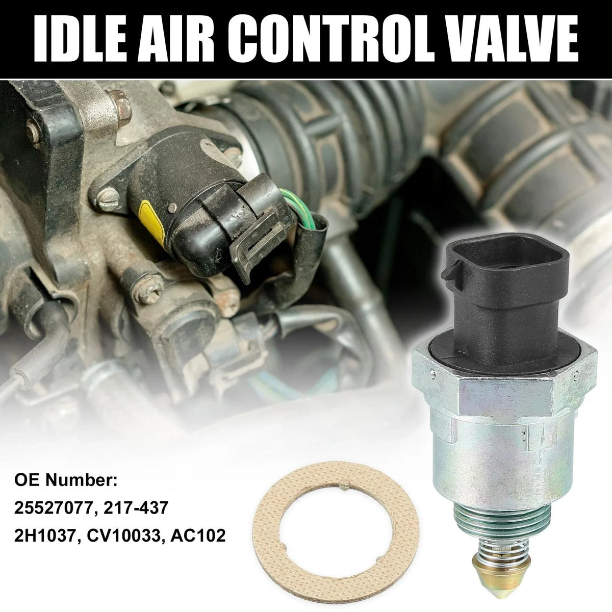 Idle Air Control Valve with Gasket for Buick Roadmaster (1991–1996) 25527077