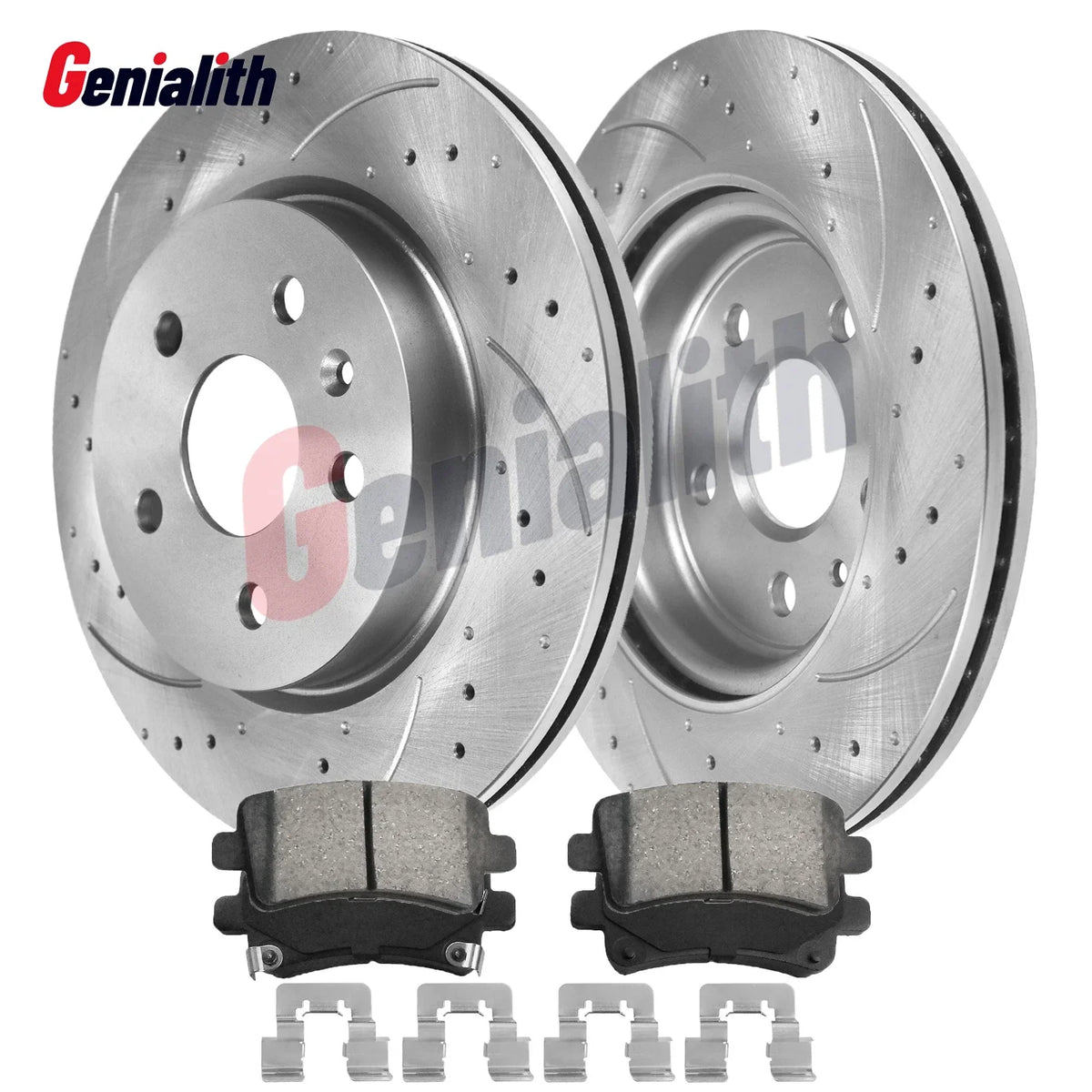 Drilled Rear Rotors and Brake Pads Set for 2014-2023 Buick LaCrosse