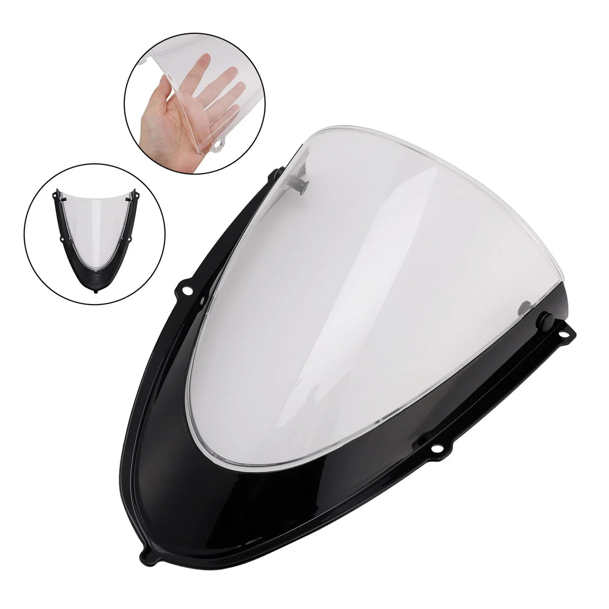 Gloss Black/Clear Headlight Fairing Windshield for Aprilia RS 660 2020–2024