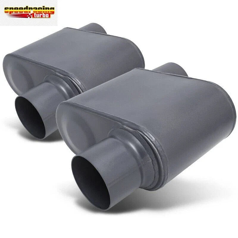 Chambered Exhaust Muffler Set - 2Pcs 3" Inlet/Outlet, Universal
