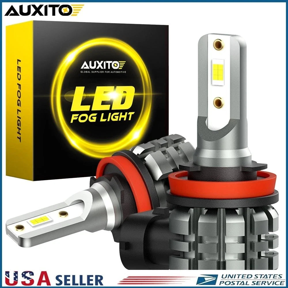 2X AUXITO H8 H11 H9 Fog Light Bulbs 6000K White LED for Driving