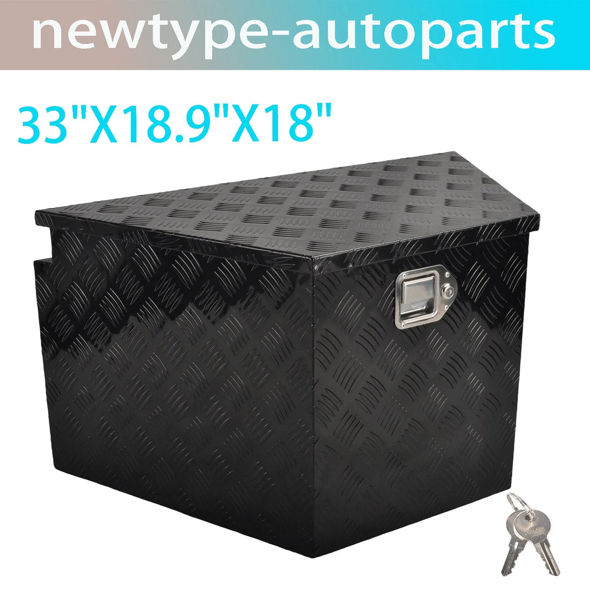 Tool Box for Pickup Truck - 33"x18.9"x18", Black Aluminum