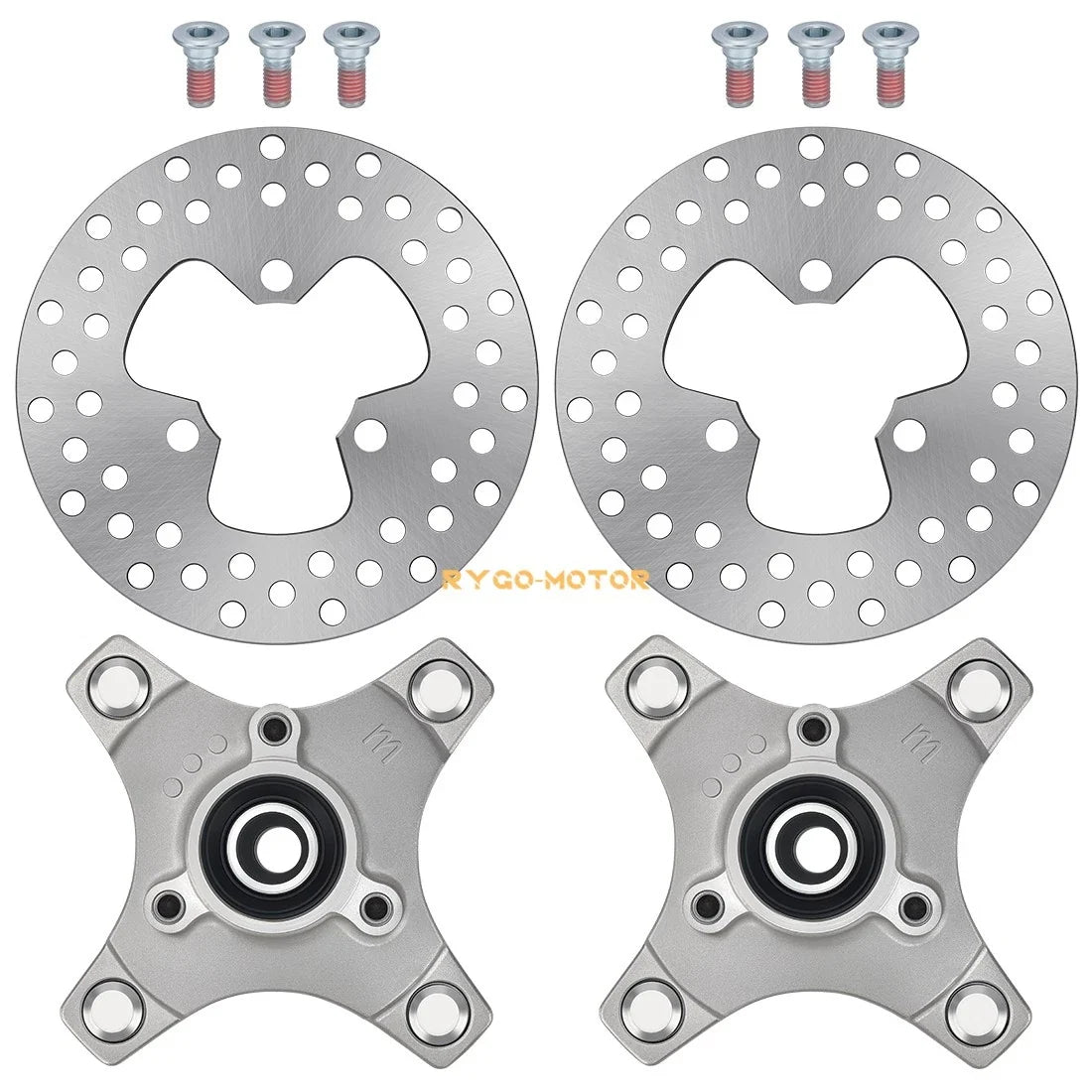 Set of 2 Front Wheel Hubs and Brake Discs for Honda TRX250EX TRX400EX 01-09