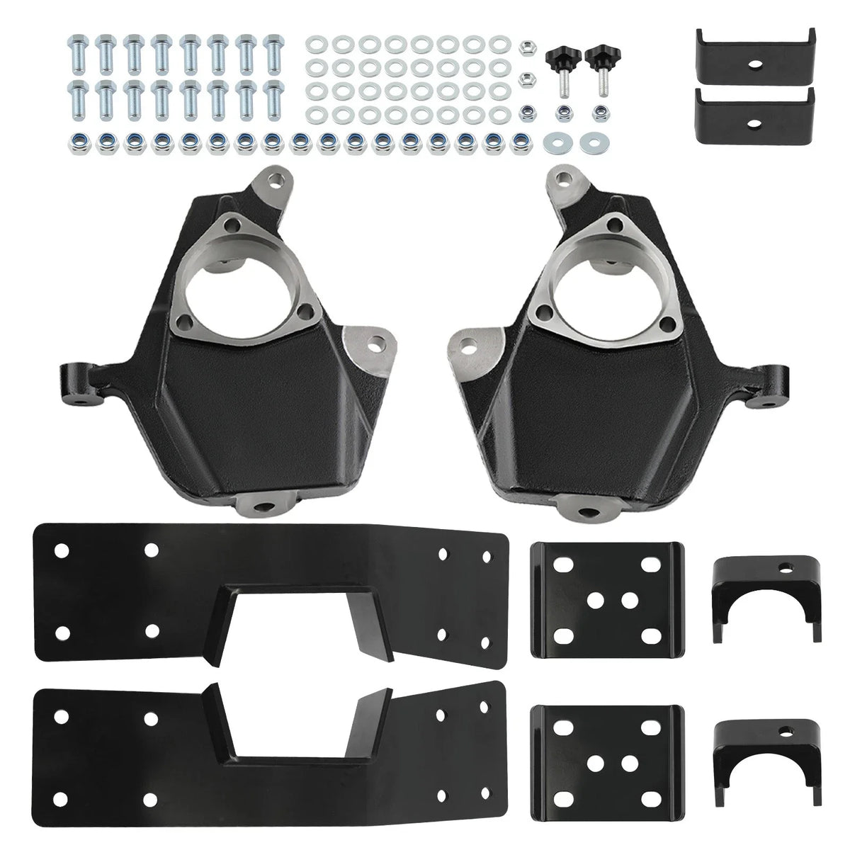 6" Rear Axle Flip Kit & 2" Front Drop Spindles for Silverado 1500 99-06