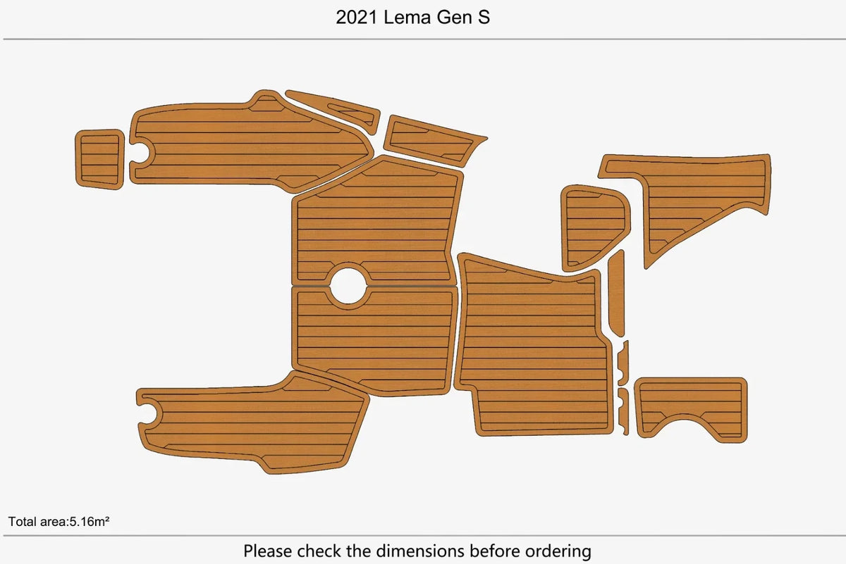 EVA Foam Faux Teak Deck Flooring Mats for Lema Gen S (2021)