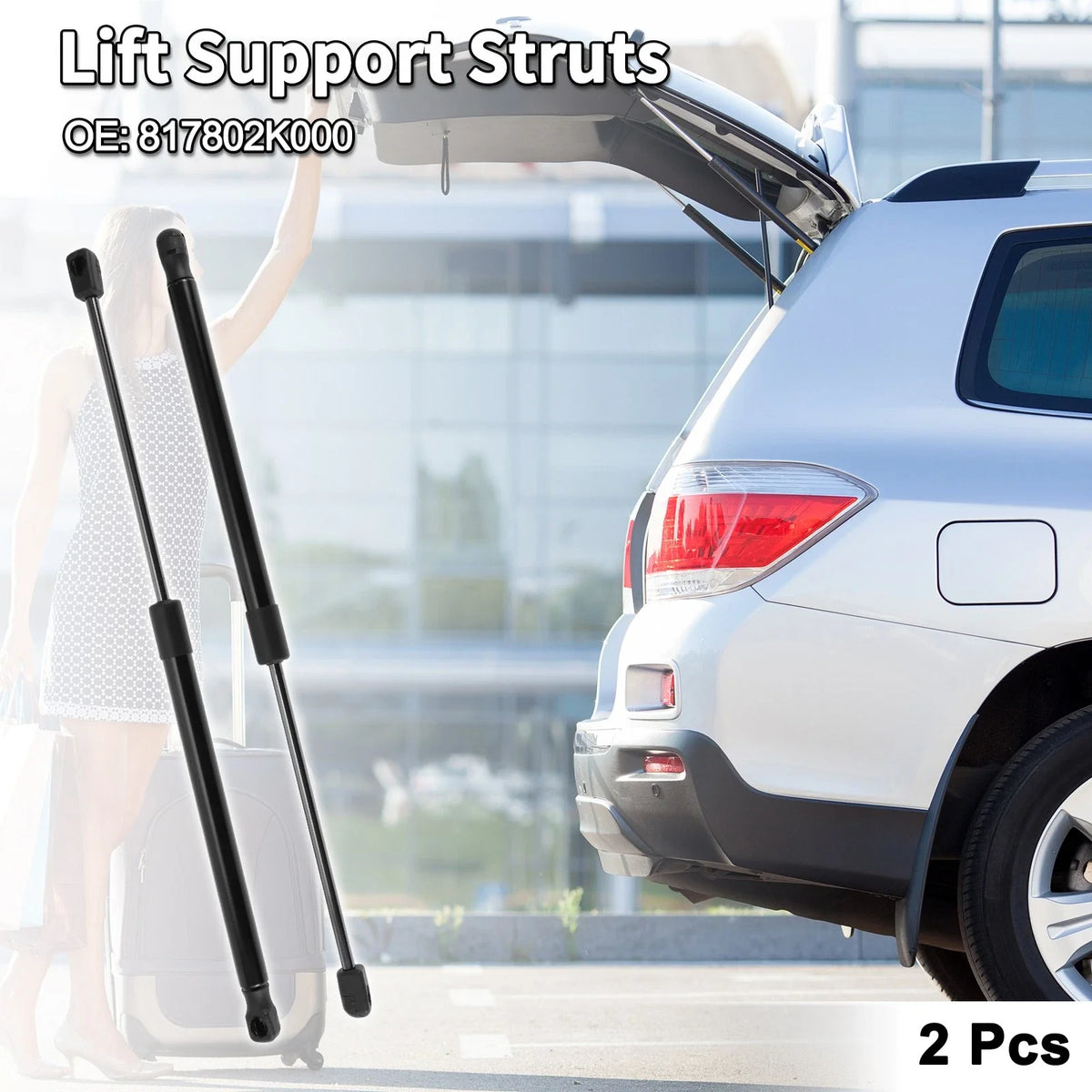 Set of 2 Rear Hatch Lift Supports Struts No. 817802K000 for Kia Soul (2010–2013)
