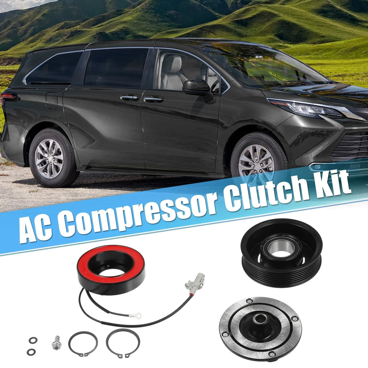 Set of 1 AC Compressor Clutch for Toyota Sienna (2011–2016)