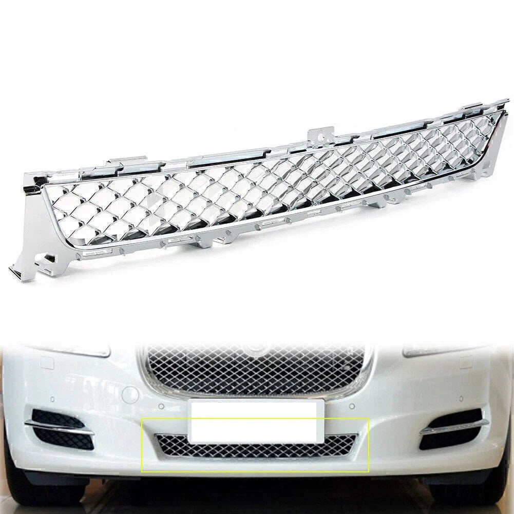 Chrome Front Lower Bumper Grille Mesh for Jaguar XJ 2010-2015