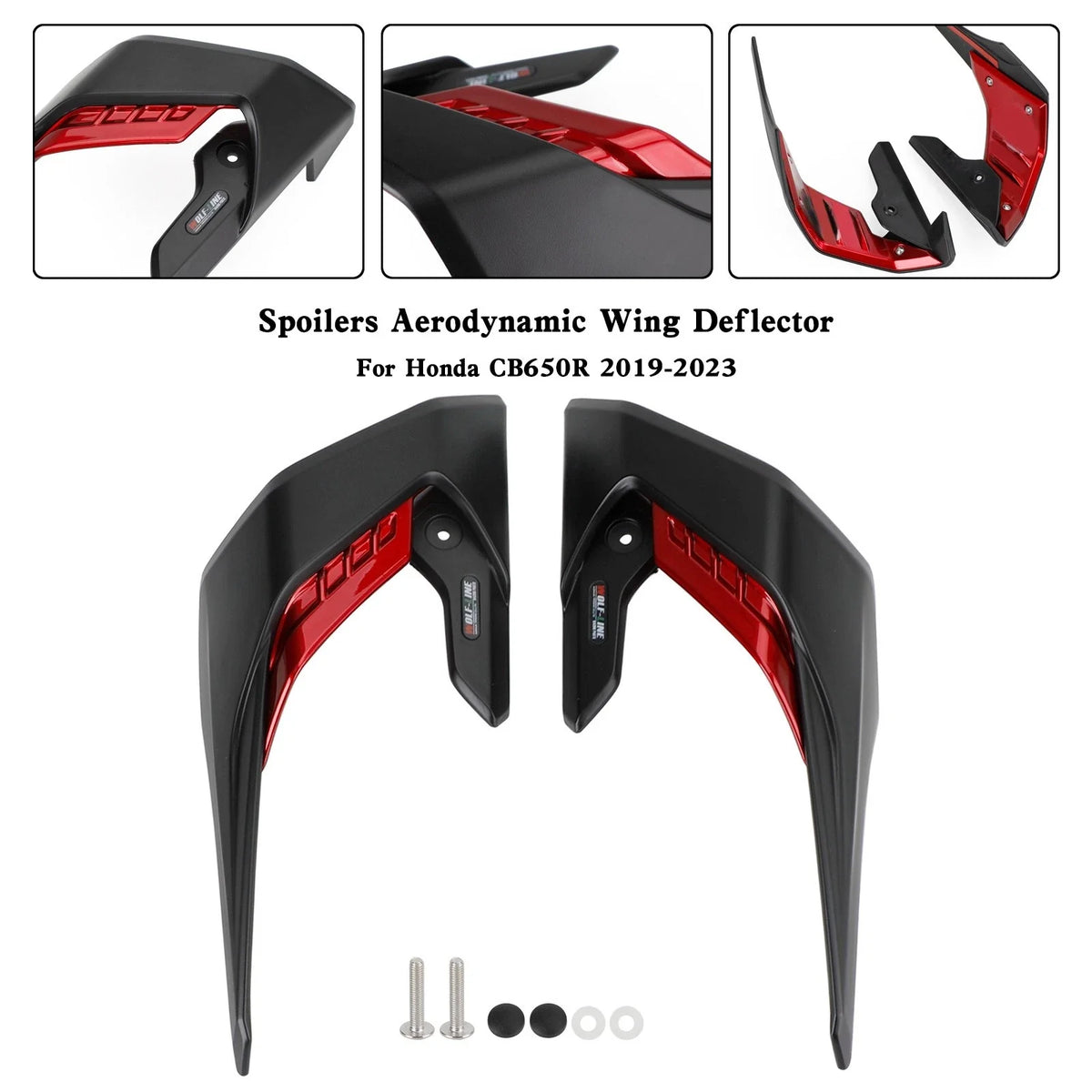 Side Spoiler Set for Honda CB650R (2019-2023) - Aerodynamic Red