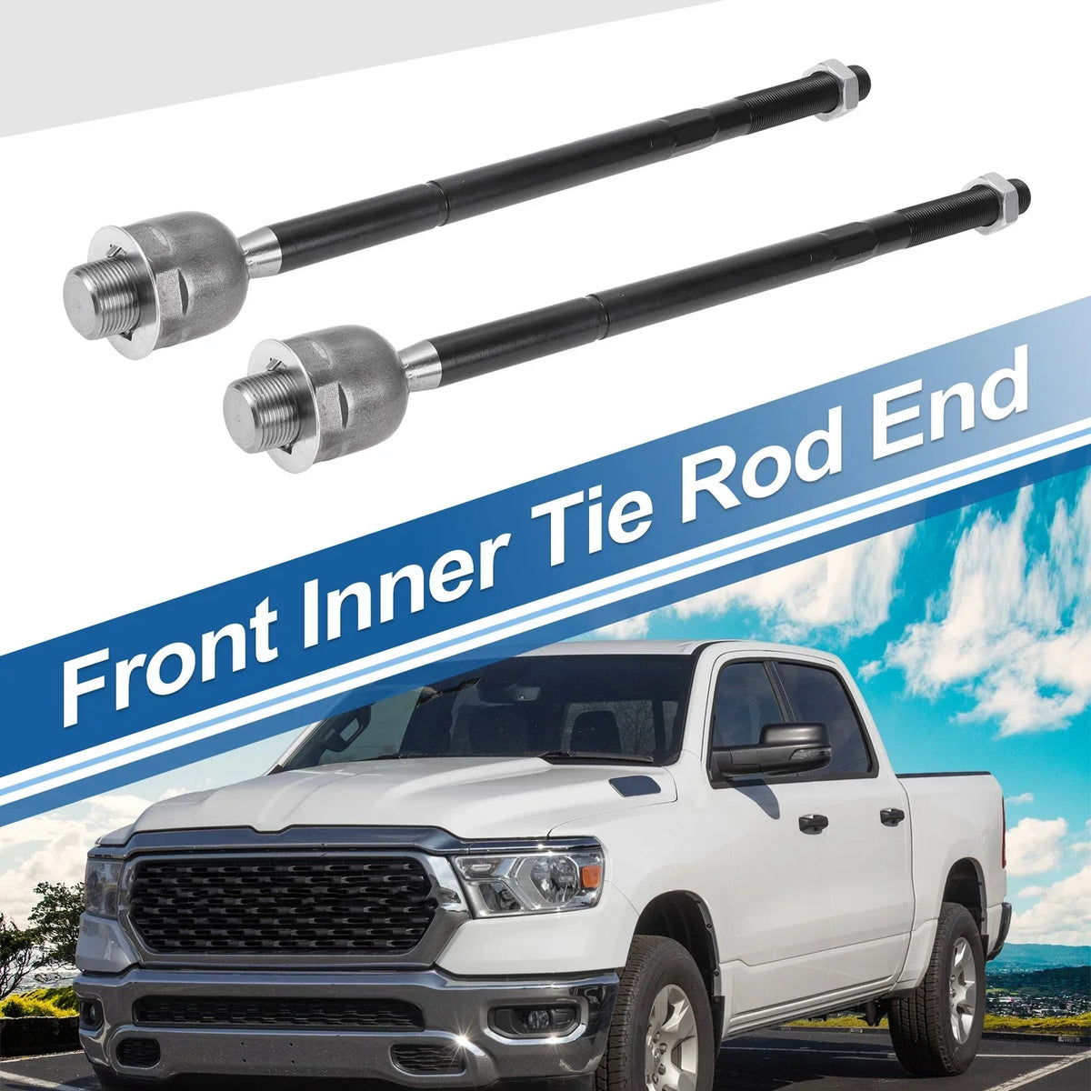 Set of 2 Front Inner Tie Rod End Links for 2006-2012 Dodge Ram 1500
