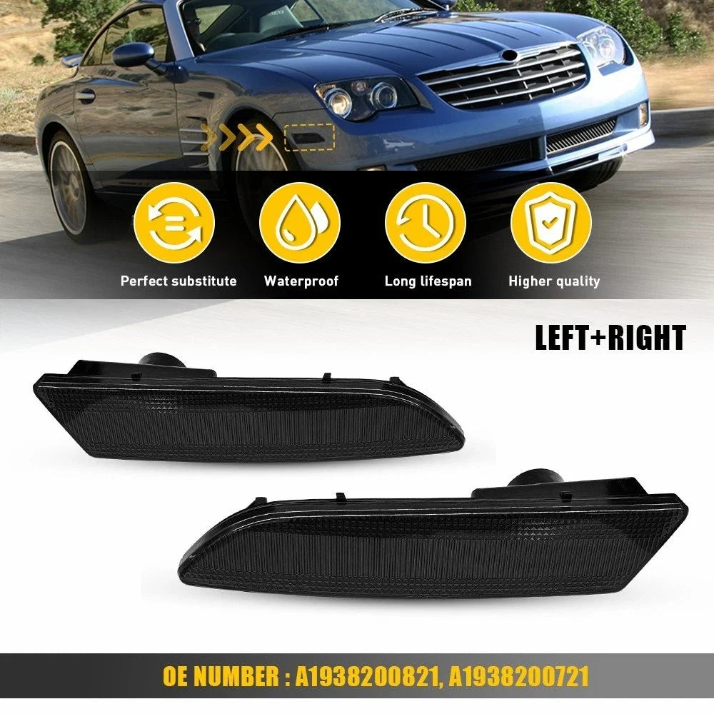 Front Bumper Side Marker Light Smoked for Chrysler Crossfire 2004-2008