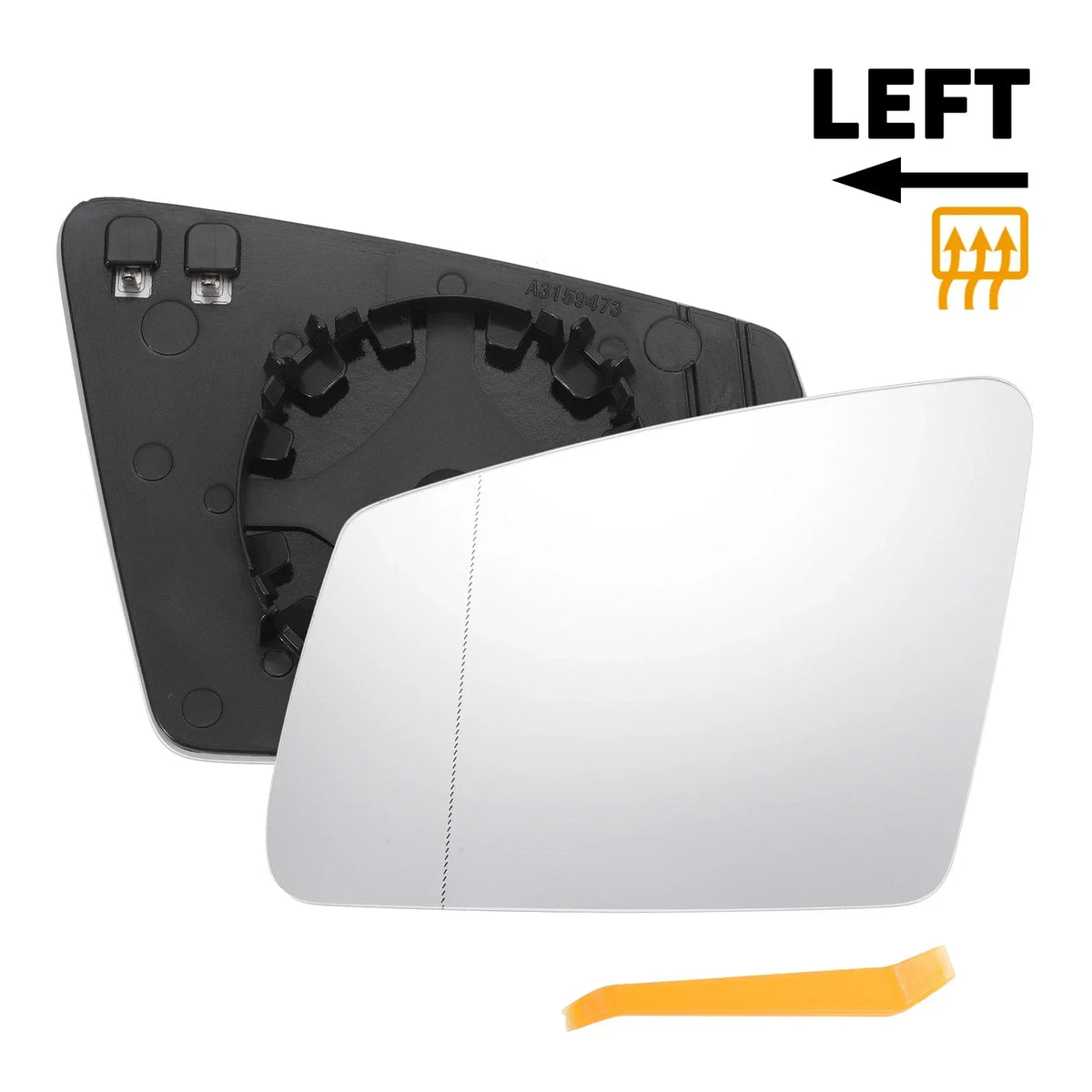 Left Heated Mirror Glass (White) for Mercedes-Benz S/C/E-Class 2003-2018