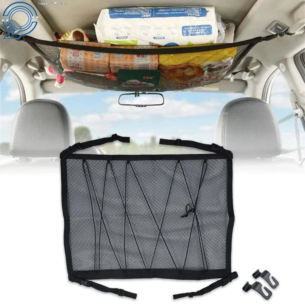 Double-Layer Interior Roof Storage Net for Vehicle (Fits Multiple Models)